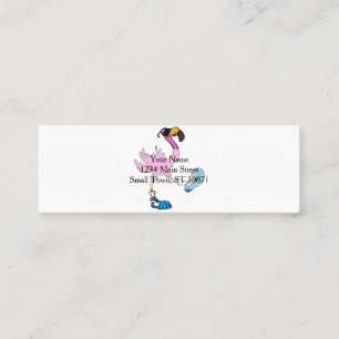 Carte De Visite Mini Flamant rose drôle avec lunettes de soleil chois