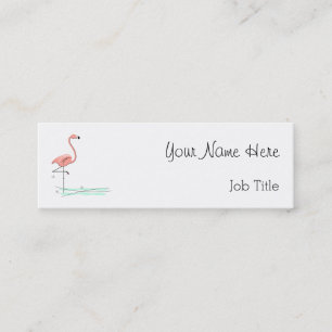 Carte De Visite Mini Flamant rose Ocean side text maigre