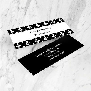 Carte De Visite Mini Fleur de Lis Motif, française, royale, blanche