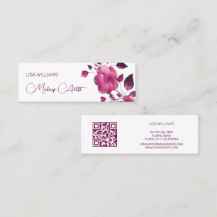 Carte De Visite Mini Fleur métallique rose brillant