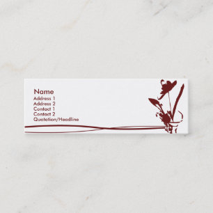 Carte De Visite Mini Fleur rouge - maigre