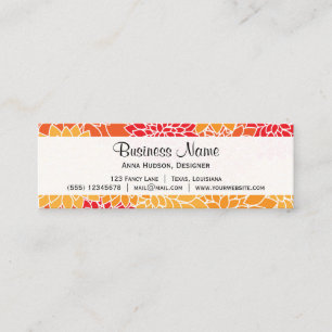 Carte De Visite Mini Fleurs de dahlia, pétales, fleurs - rouge orange