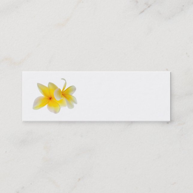 Carte De Visite Mini Fleurs de la plumeria Frangipani jaune blanc hawaï (Devant)