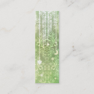 Carte De Visite Mini Fleurs sauvages de damassé, MADAME VALESKA en vert