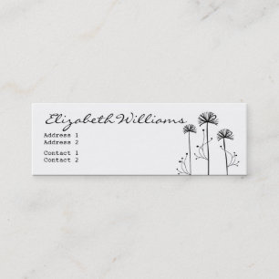 Carte De Visite Mini Floral noir et blanc