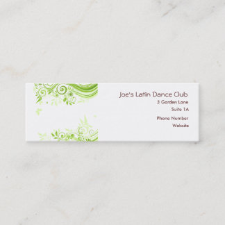 Carte De Visite Mini Flore en teintes de vert frais