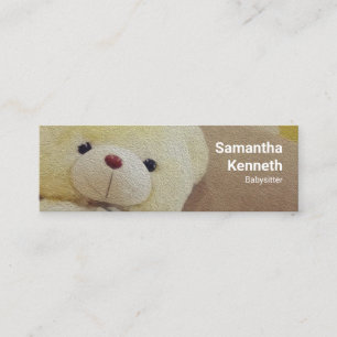 Carte De Visite Mini Fluffy Cute Teddy Bear Babsitting