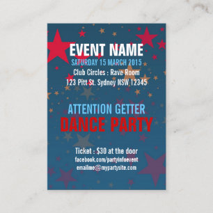 Carte De Visite Mini-Flyers de la fête des Mega Stars