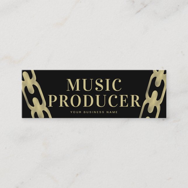 Carte De Visite Mini Foil Chain Music Producteur DJ BLACK (Devant)