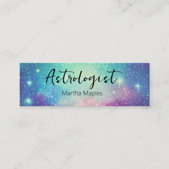 Carte De Visite Mini Galaxy étoiles Astrologue lecteur d'univers thémat (Devant)