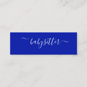 Carte De Visite Mini Garde d'enfants bleue audacieuse classique de