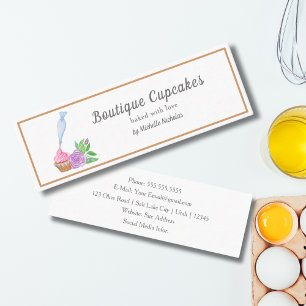 Carte De Visite Mini Gâteau Cupcake Frosting Aquarelle, Détaillé
