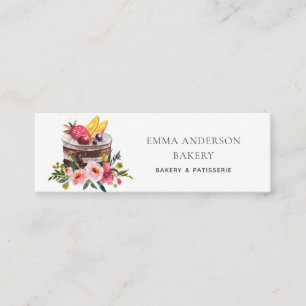 CARTE DE VISITE MINI GÂTEAU FLORAL AUX FRUITS CLAIRS PATISSERIE CUPCAKE