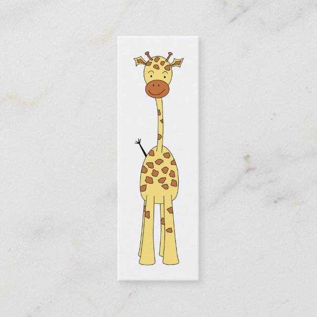 Carte De Visite Mini Girafe mignonne grande. Animal de bande dessinée (Devant)