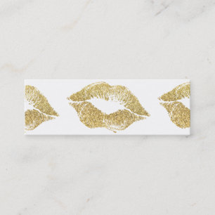 Carte De Visite Mini Glamor Lipstick Baisers Gold Parties scintillant