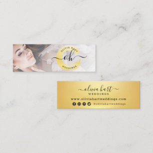 Carte De Visite Mini Gold Minimaliste Peinture Swash Logo Personnalisé 