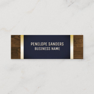 Carte De Visite Mini Gold Speckled   Découpe en bois métallique bleu fo