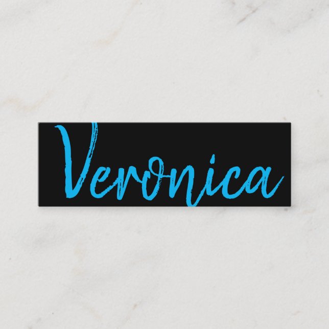 Carte De Visite Mini Grand script bleu | Série d'écriture manuscrite (Devant)