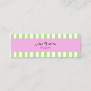 Carte De Visite Mini Grandes Tailles Vertes, Grandes Tailles Blanches, 