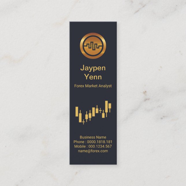 Carte De Visite Mini Graphique de l'indice de change Stock Élégance ble (Devant)