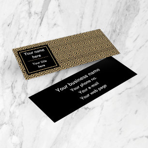 Carte De Visite Mini Grec Meander Carré Motif principal Brown