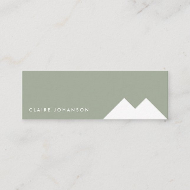 Carte De Visite Mini Green white simple environment visit minimal card (Devant)