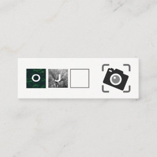 Carte De Visite Mini Grille / Photographie / Monogrammes Icône caméra