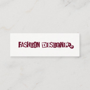 Carte De Visite Mini Grungy Text / Rouge foncé