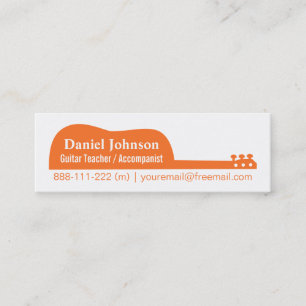 Carte De Visite Mini Guitare Silhouette Musicien Groupe
