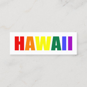 Carte De Visite Mini HAWAII dans les couleurs arc-en-ciel