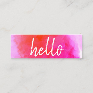 Carte De Visite Mini Hello Watercolor Vibrant