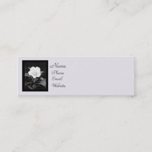 Carte De Visite Mini Hibiscus Rose Mallow Noir et Blanc Mini Profil