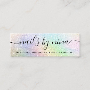 Carte De Visite Mini Holographe arc-en-ciel parties scintillant élégant