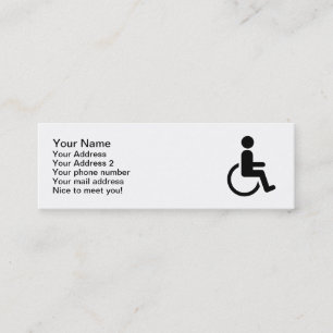 Carte De Visite Mini Icône handicaped par fauteuil roulant