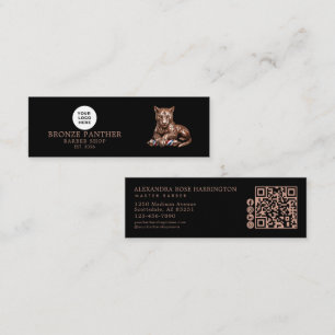 Carte De Visite Mini Icônes Réseaux Sociaux Code Qr Rose Gold Panthère 