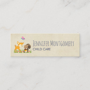 Carte De Visite Mini Illustration de dessin animé de créatures mignonne