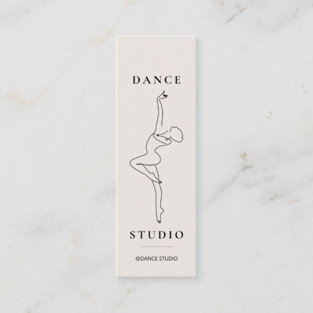 Carte De Visite Mini Illustration Modern Line Art Dance Studio (Devant)