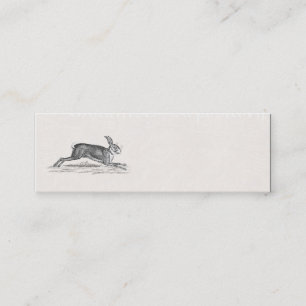 Carte De Visite Mini Illustration vintage de lapin de lièvres - lapins