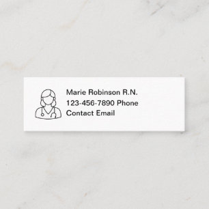 Carte De Visite Mini Infirmière autorisée simple compact