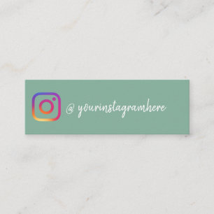 Carte De Visite Mini Influenceur des médias sociaux vert sauge sur Inst