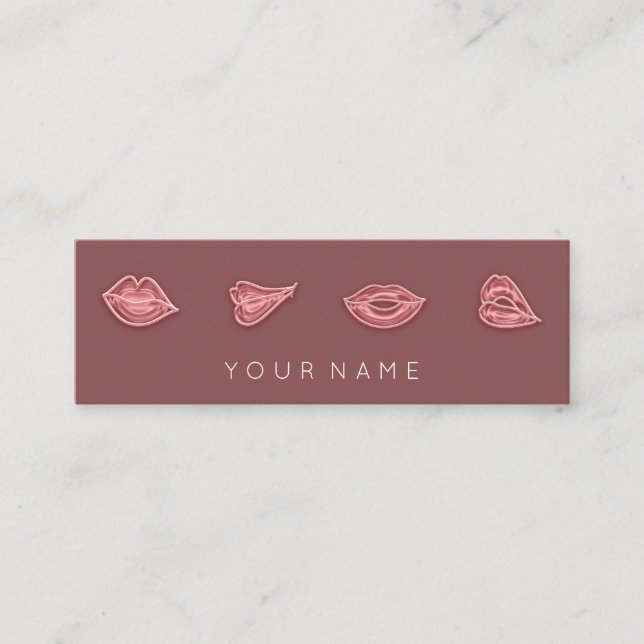 Carte De Visite Mini Injecteur Cosmétique Rose Lip Nurse Logo QrCode (Devant)