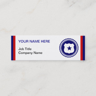 Carte De Visite Mini Insigne de la police bleue du premier répondeur