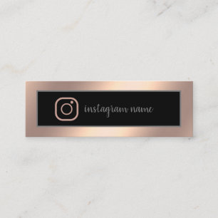 Carte De Visite Mini Instagram élégant luxe simple or rose