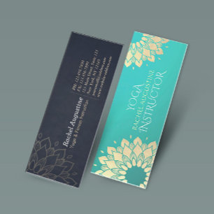 Carte De Visite Mini Instructeur de méditation Yoga Studio Golden Manda