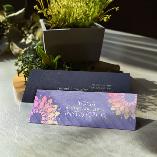 Carte De Visite Mini Instructeur de Yoga violet Rose Gold Mandala