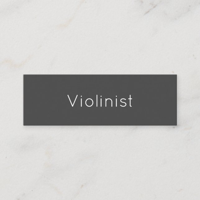 Carte De Visite Mini Interprète violoniste de musique gris simple (Devant)