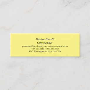 Carte De Visite Mini Jaune clair simple classique unique