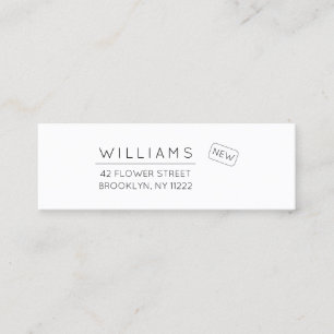 Carte De Visite Mini Je bouge. Nouvelle adresse. Typographie minimale 0