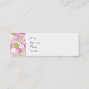 Carte De Visite Mini Joli Pastel Rose Vert Patchwork Design Quilt