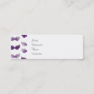 Carte De Visite Mini Jolie Mascarade violette Mascarade Masques Mardi G
